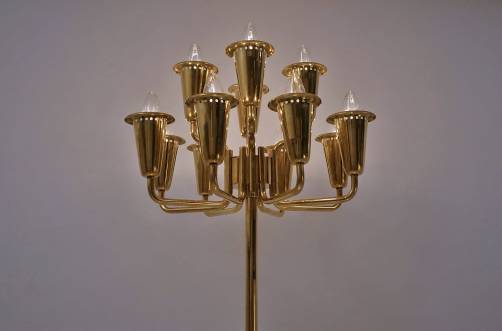 Stilnovo floor lamp brass, 12 lights, Sciolari, 1950`s ca, Italian